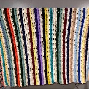 Colorful Striped Crochet Blanket